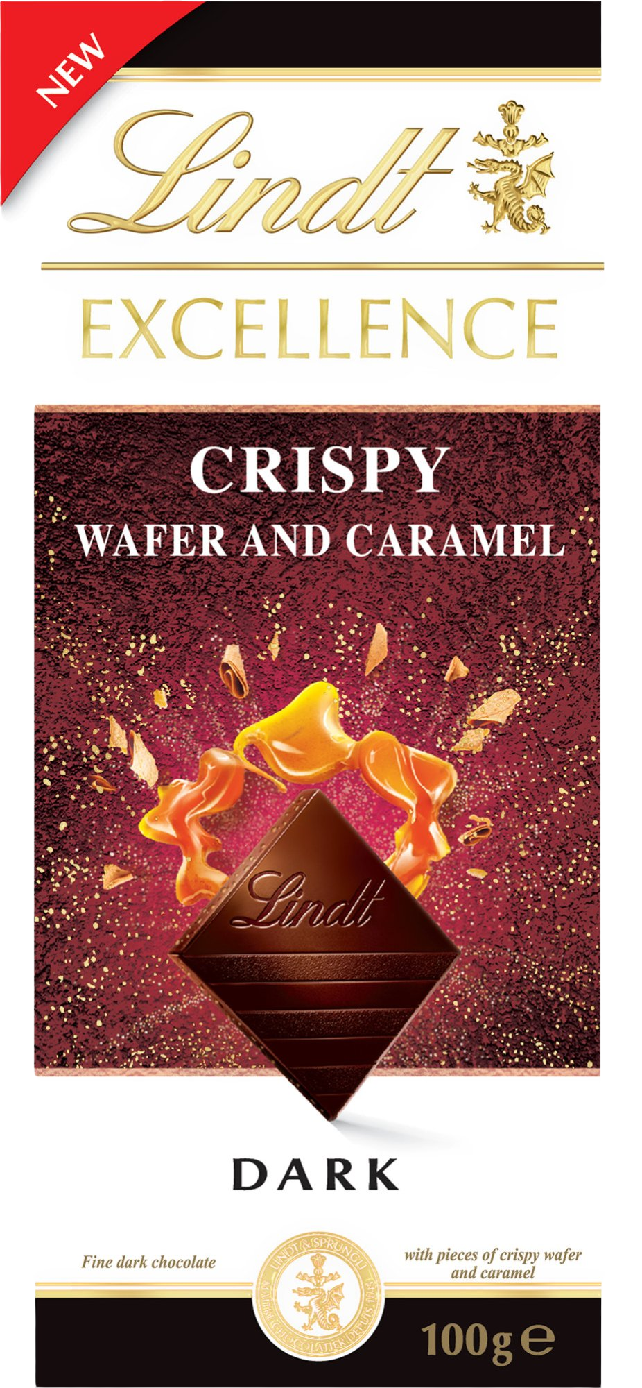 LINDT Lindt Excellence hořká čokoláda s oplatkou a karamelem 100 g