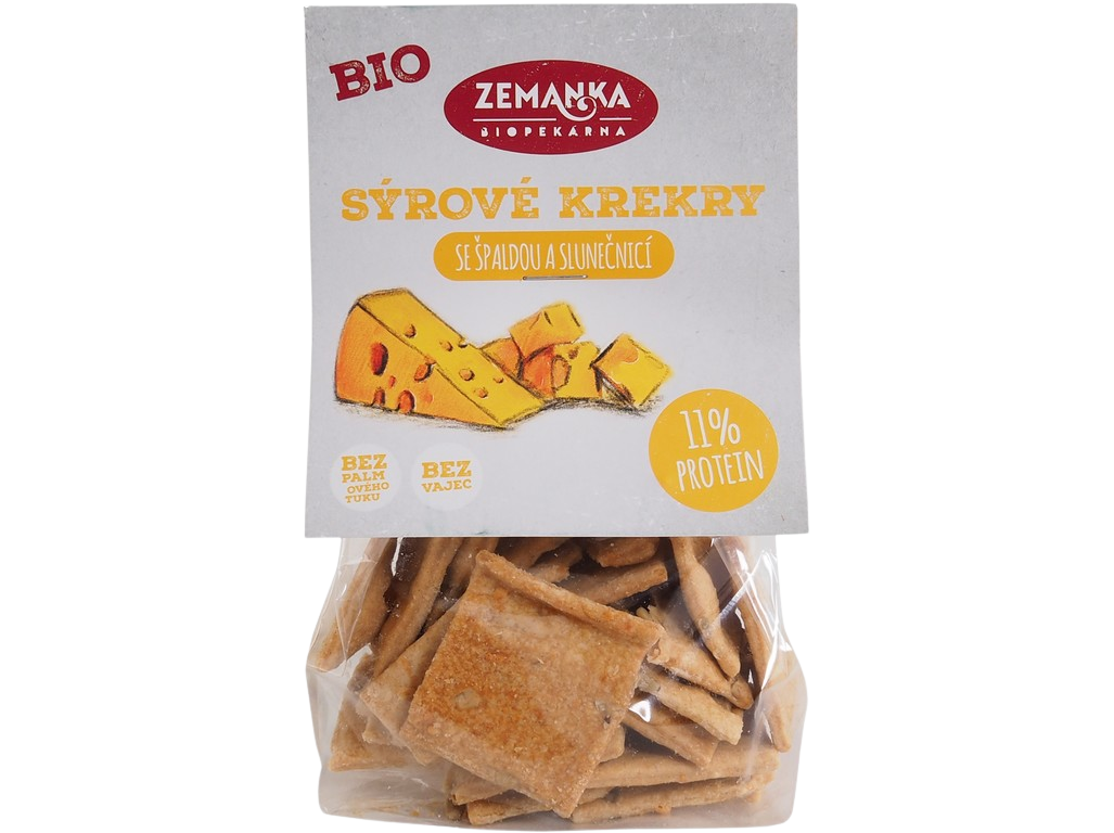 Zemanka Biopekárna  BIO Sýrové krekry se špaldou a slunečnicí 100 g