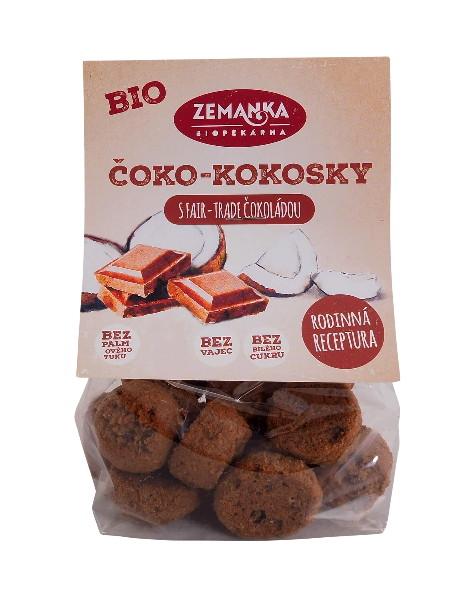 Zemanka Biopekárna BIO čoko-kokosky s Fairtrade čokoládou 100 g