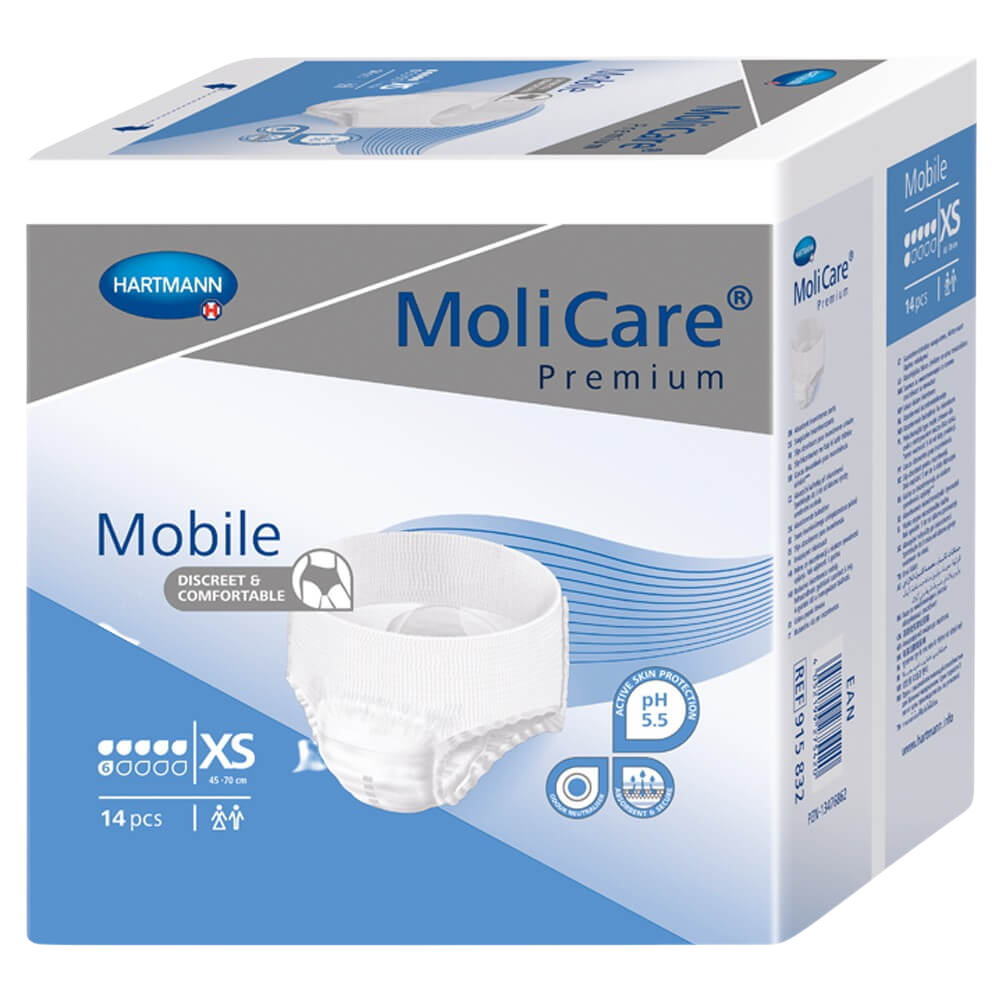 Fotografie Hartmann Molicare Mobile Inkontinenční kalhotky 6 kapek XS 14 ks