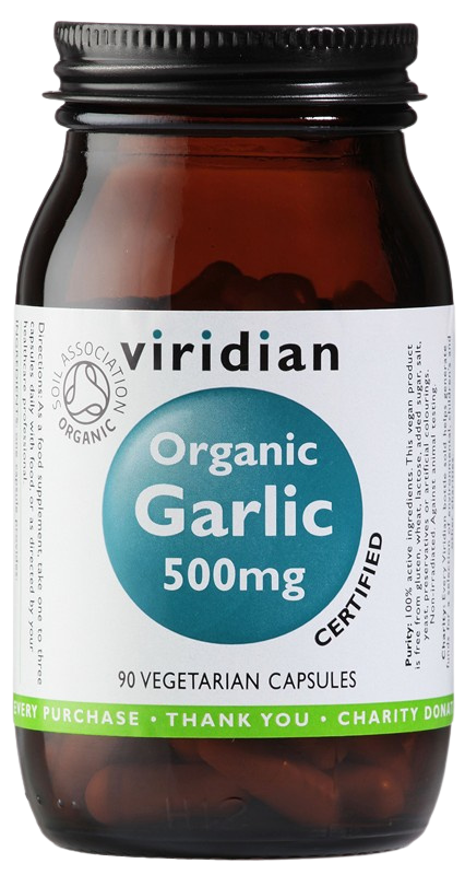 VIRIDIAN Garlic 500 mg Organic 90 kapslí