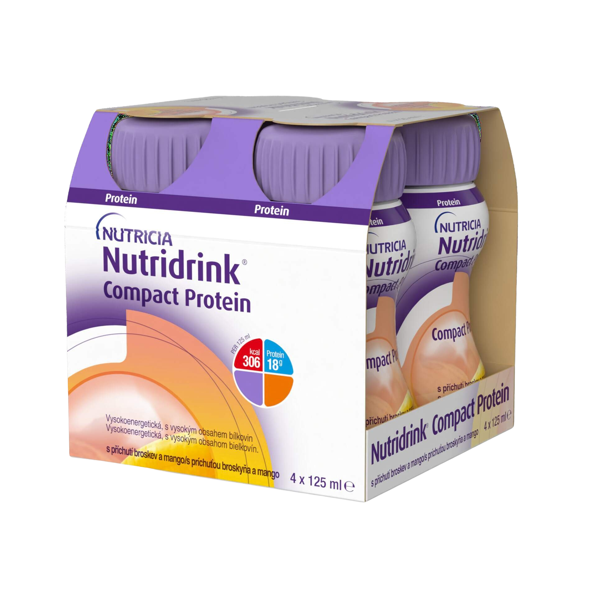 NUTRIDRINK Compact Protein broskev/mango 4 x 125 ml