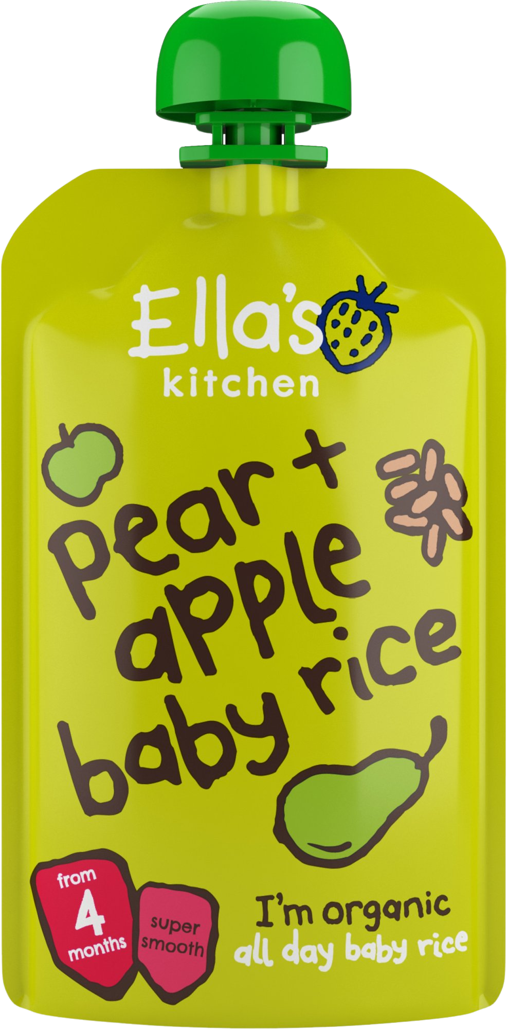 ELLA'S KITCHEN BIO Dětská rýže, hruška a jablko 120 g