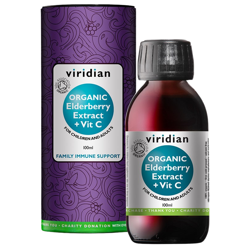 VIRIDIAN Elderberry Extract + Vitamin C Organic 100 ml