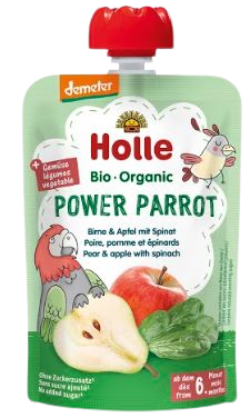 HOLLE Bio pyré - Power Parrot - Hruška s jablkem a špenátem 100 g