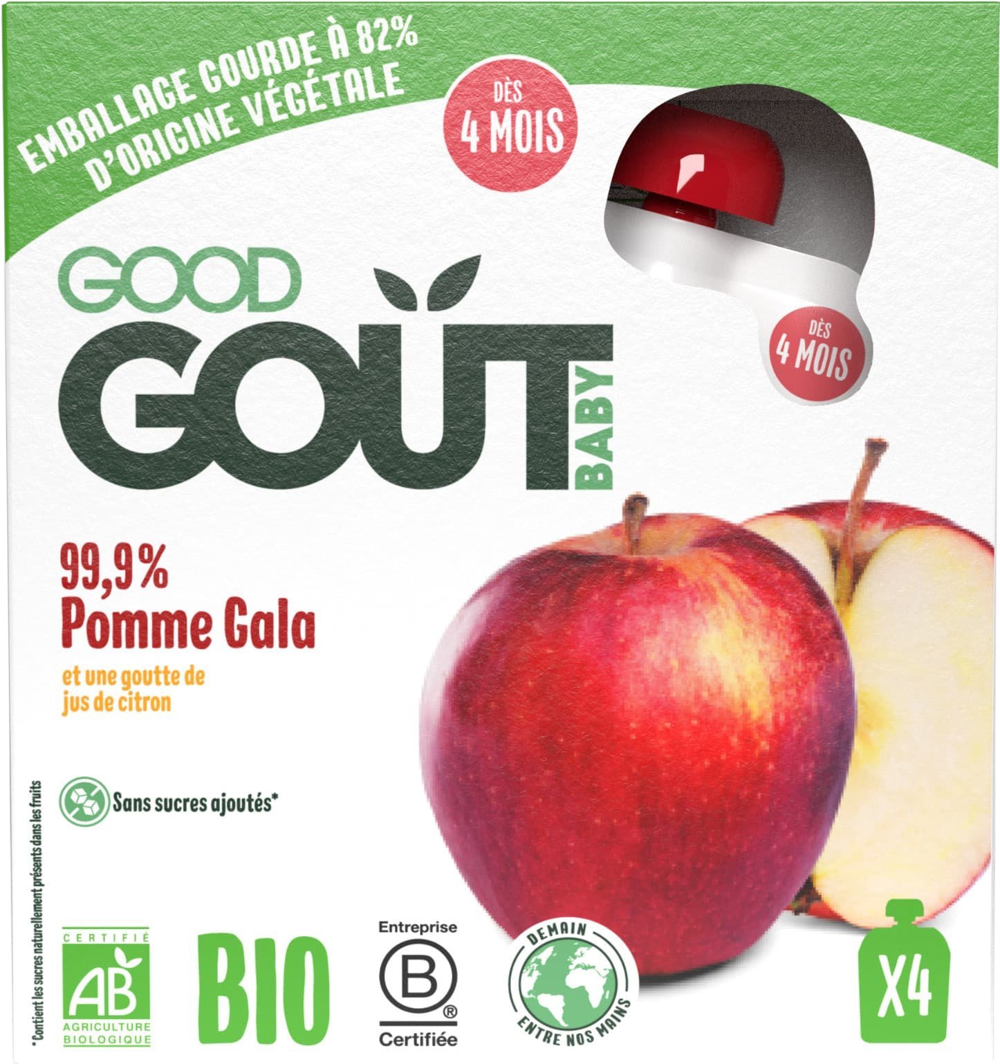 GOOD GOÛT BIO Jablko 4 x 85 g