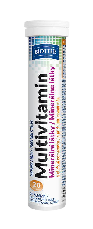 Biotter Multivitamín minerální látky 20 šumivých tablet