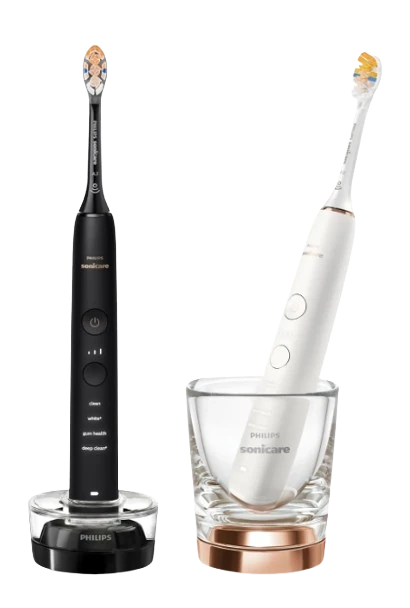 PHILIPS SONICARE Sonické zubní kartáčky 9000 DiamondClean HX9914/69 1+1 černý a rosegold