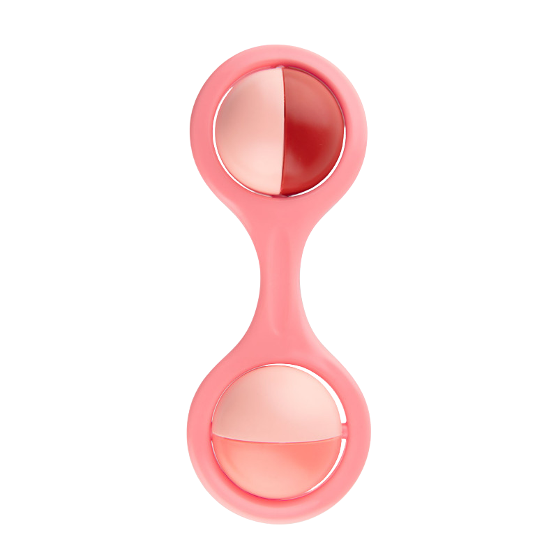 CANPOL BABIES Chrastítko činka s rotujícími prvky růžová