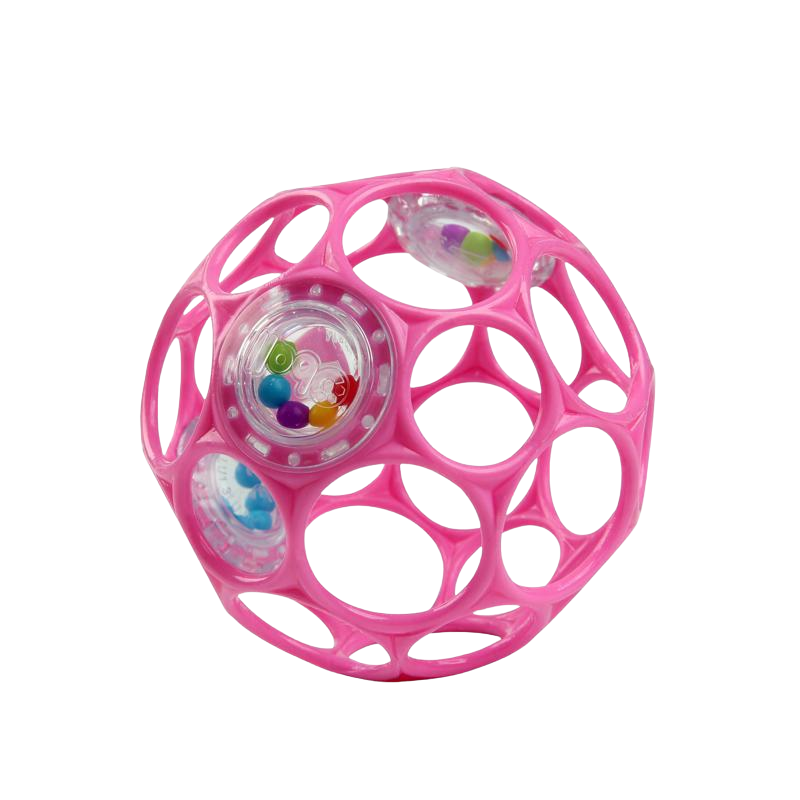 OBALL Hračka RATTLE 10 cm dark pink 0m+