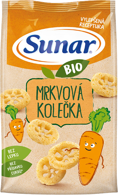 SUNAR BIO dětské křupky mrkvová kolečka 45 g