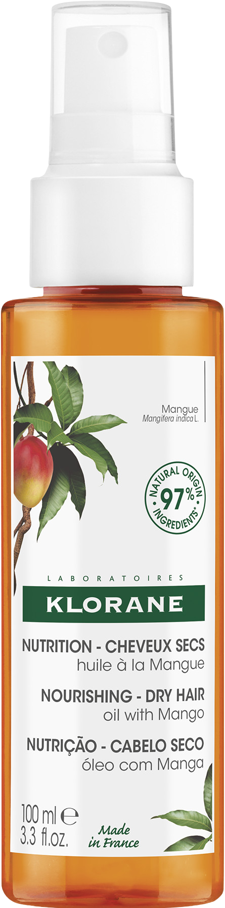 KLORANE Olej s mangem - vyživující pro suché vlasy 100 ml