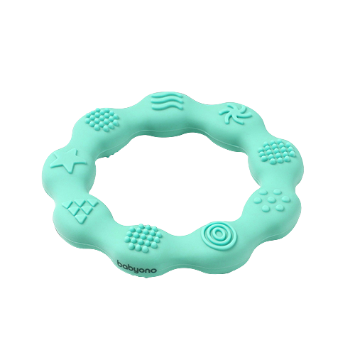 BABYONO Kousátko silikonové Kroužek modré