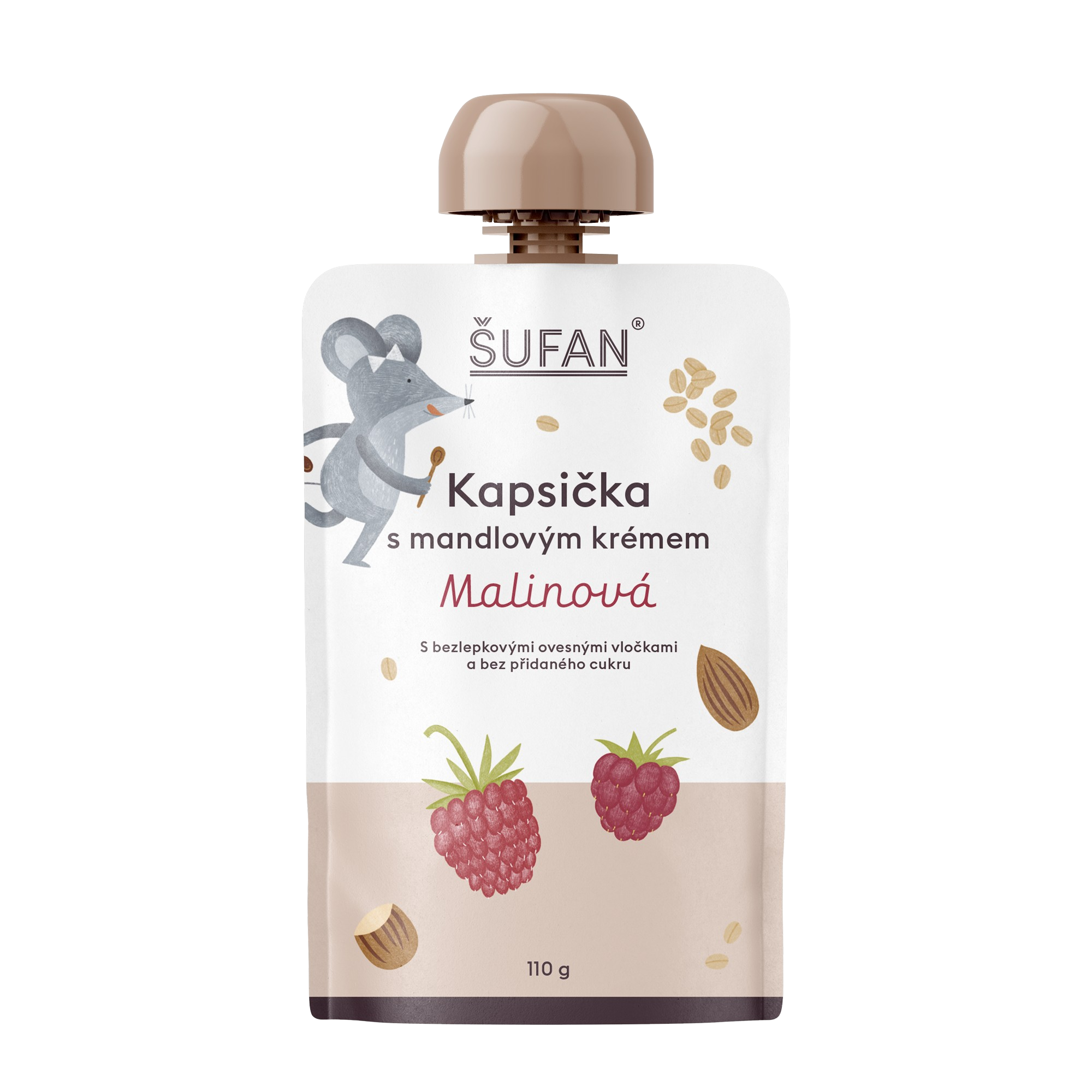 ŠUFAN Kapsička s mandlovým krémem malinová 110 g