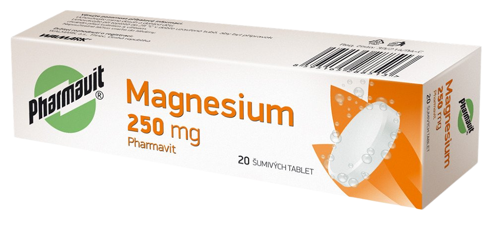 PHARMAVIT Magnesium 250mg 20 šumivých tablet