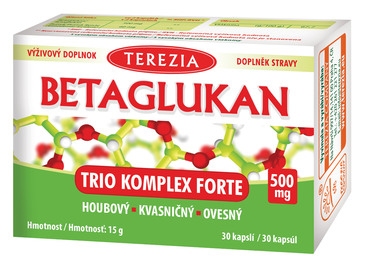 TEREZIA Betaglukan Trio Komplex Forte 500 mg 30 kapslí