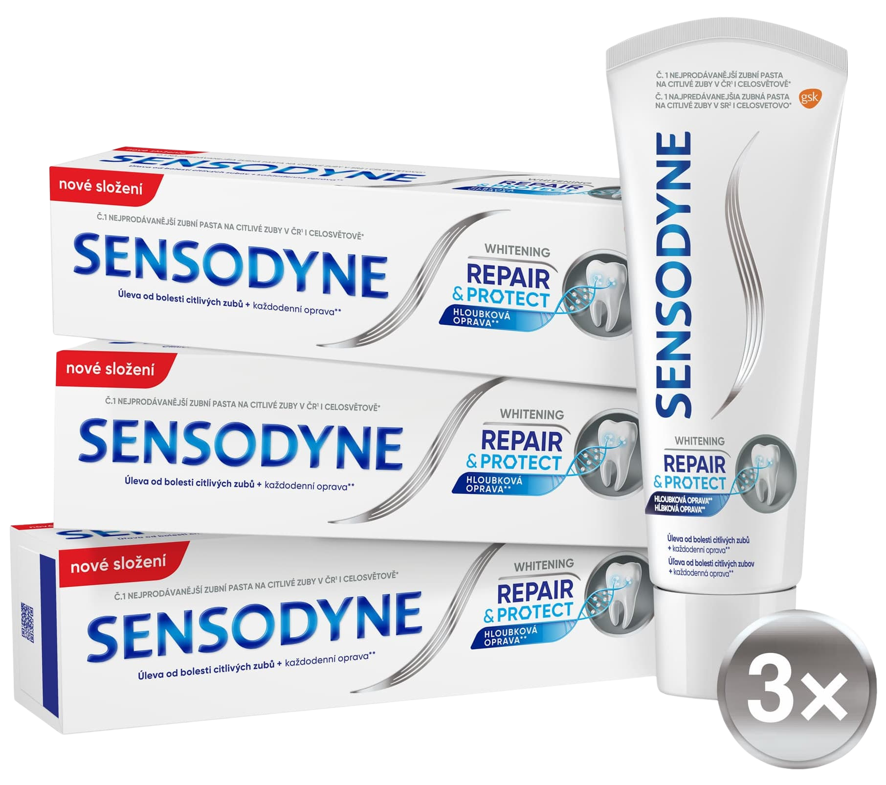 SENSODYNE Zubní pasta Repair & Protect Whitening 3 x 75 ml