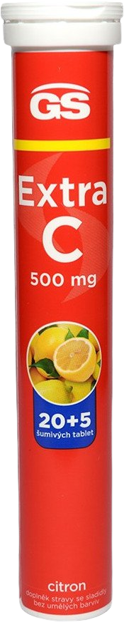 Fotografie GS Extra C 500 20+5 šumivých tablet citron