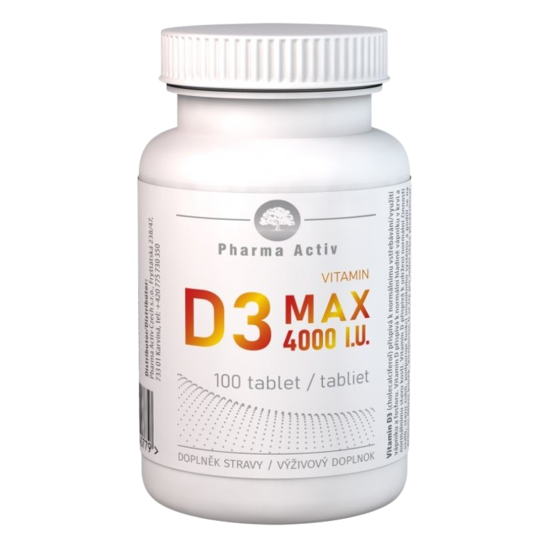PHARMA ACTIV Vitamin D3 MAX 4000 I.U. 100 tablet 100 ks