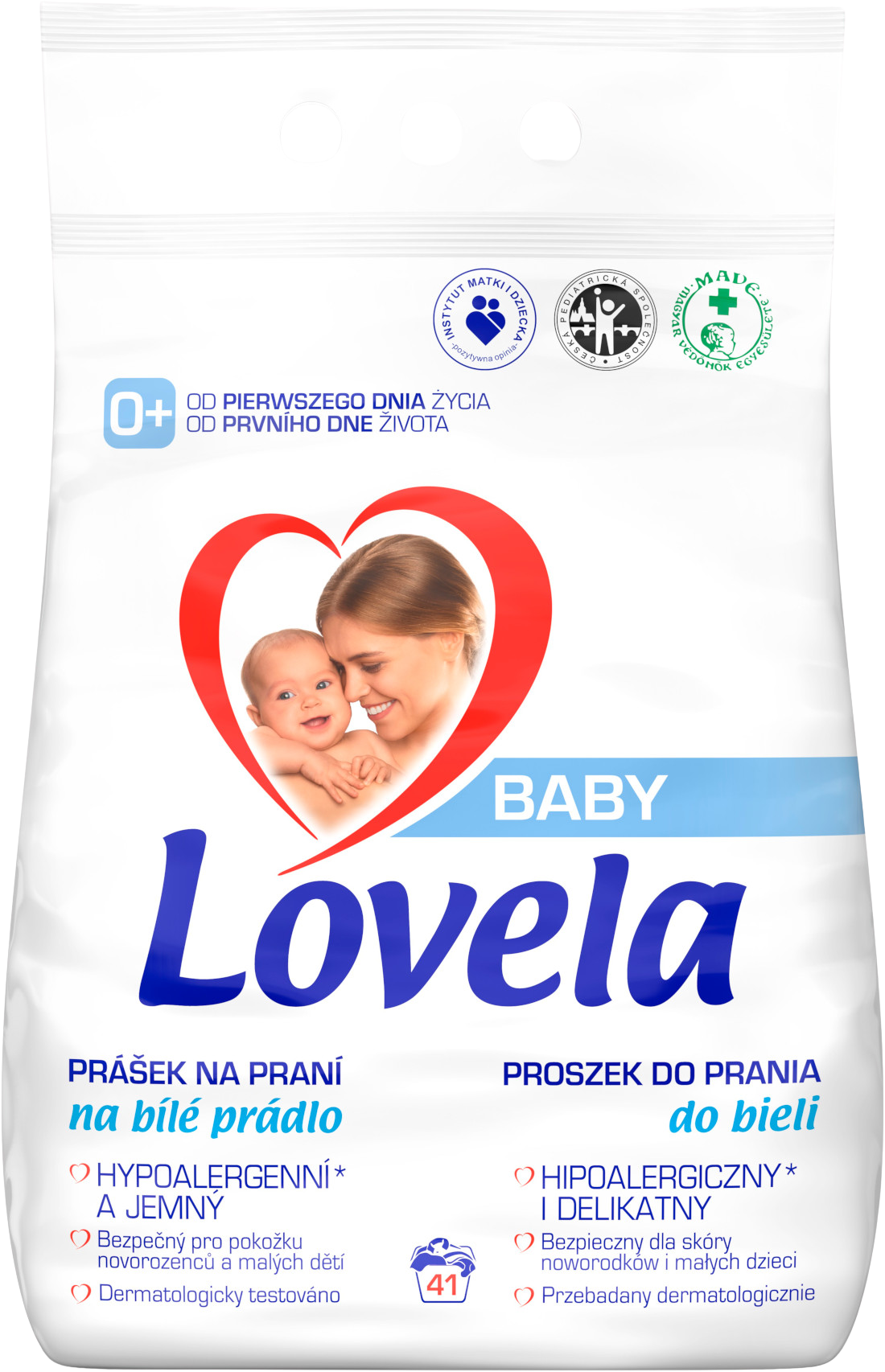 Fotografie Lovela Baby Prášek na praní na bílé prádlo 41pracích dávek, 4.1 kg