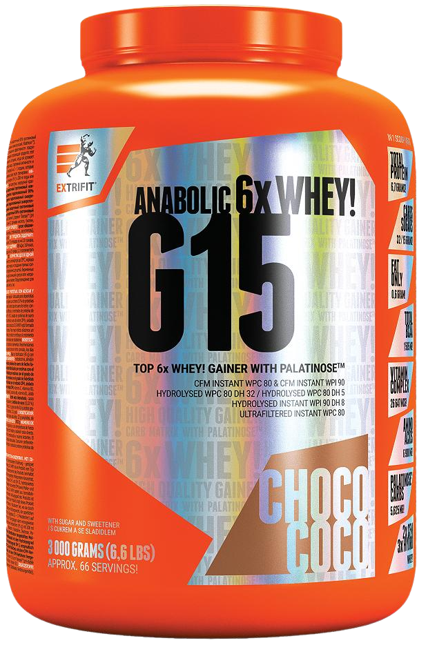EXTRIFIT G 15 Anabolic Gainer čokoláda kokos 3000 g