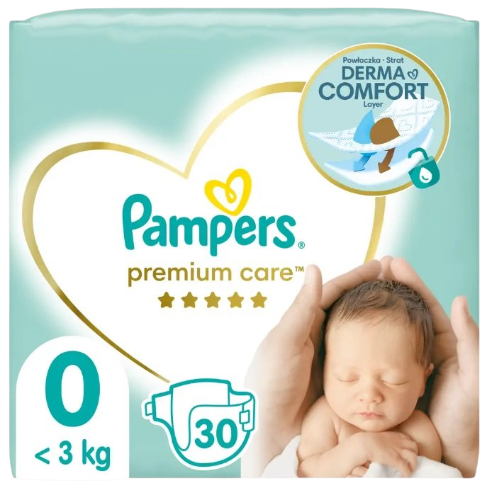 PAMPERS PREMIUM CARE 0 Newborn- jednorázové novorodenecké plienky 30ks kúpite na Pilulka.sk