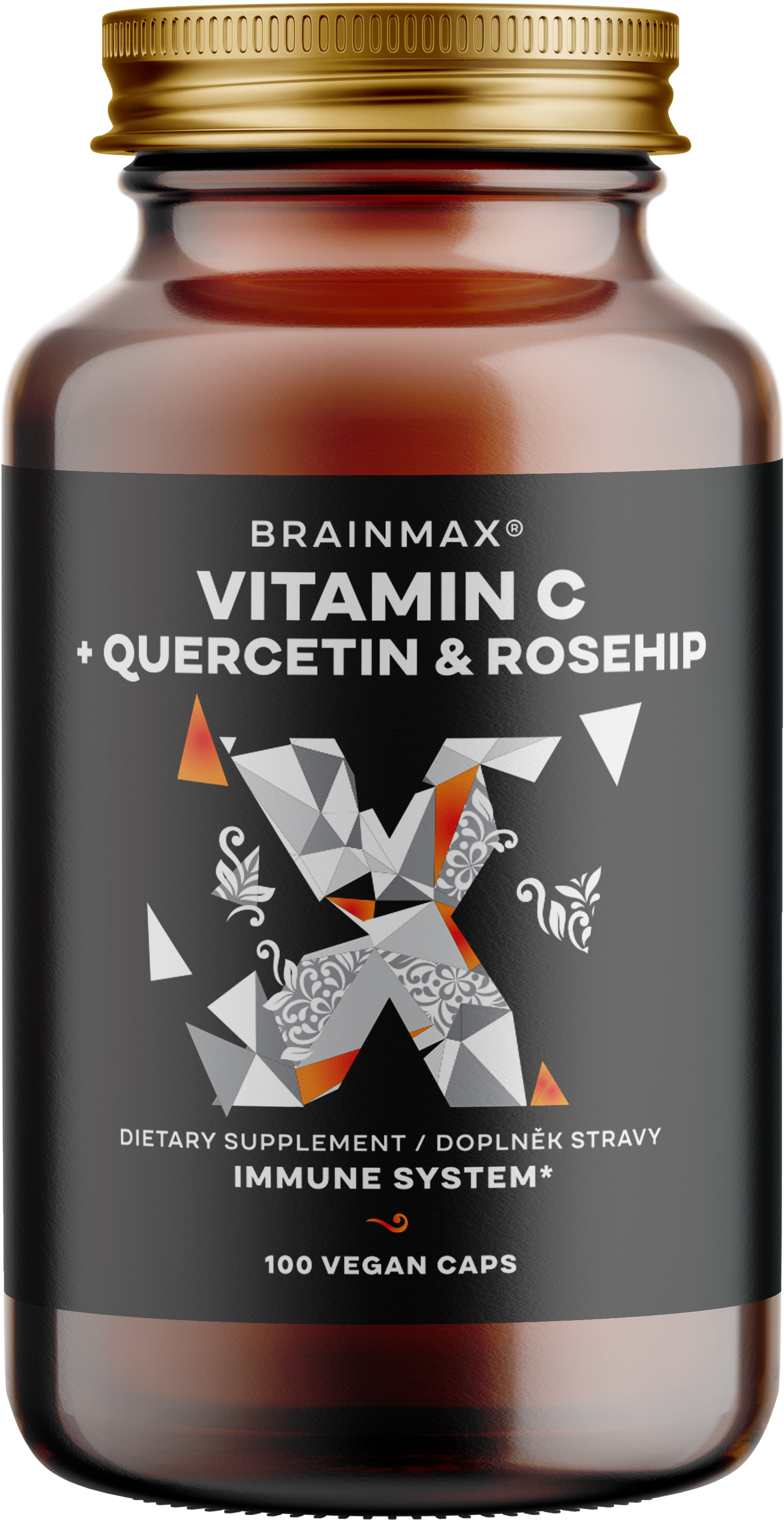 BRAINMAX Vitamin C & Quercetin, Rose Hip 100 kapslí