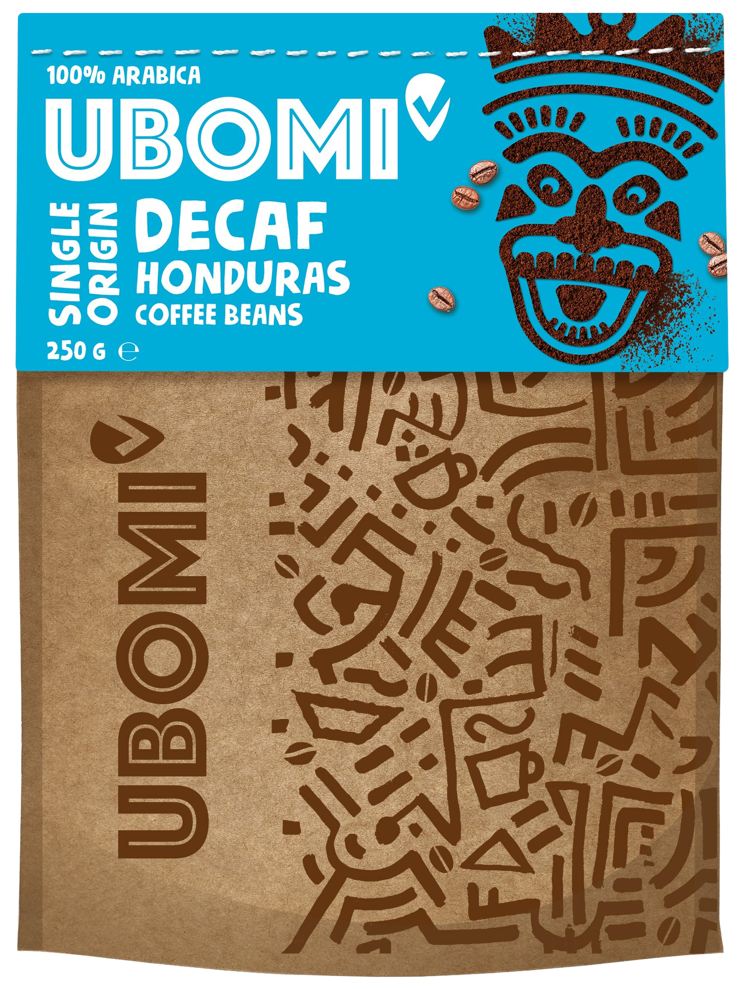 UBOMI Arabica Bezkofeinová zrnková káva CO2 250 g
