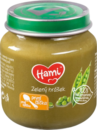 Hami zeleninový príkrm Zelený hrášok prvá lyžička 125 g