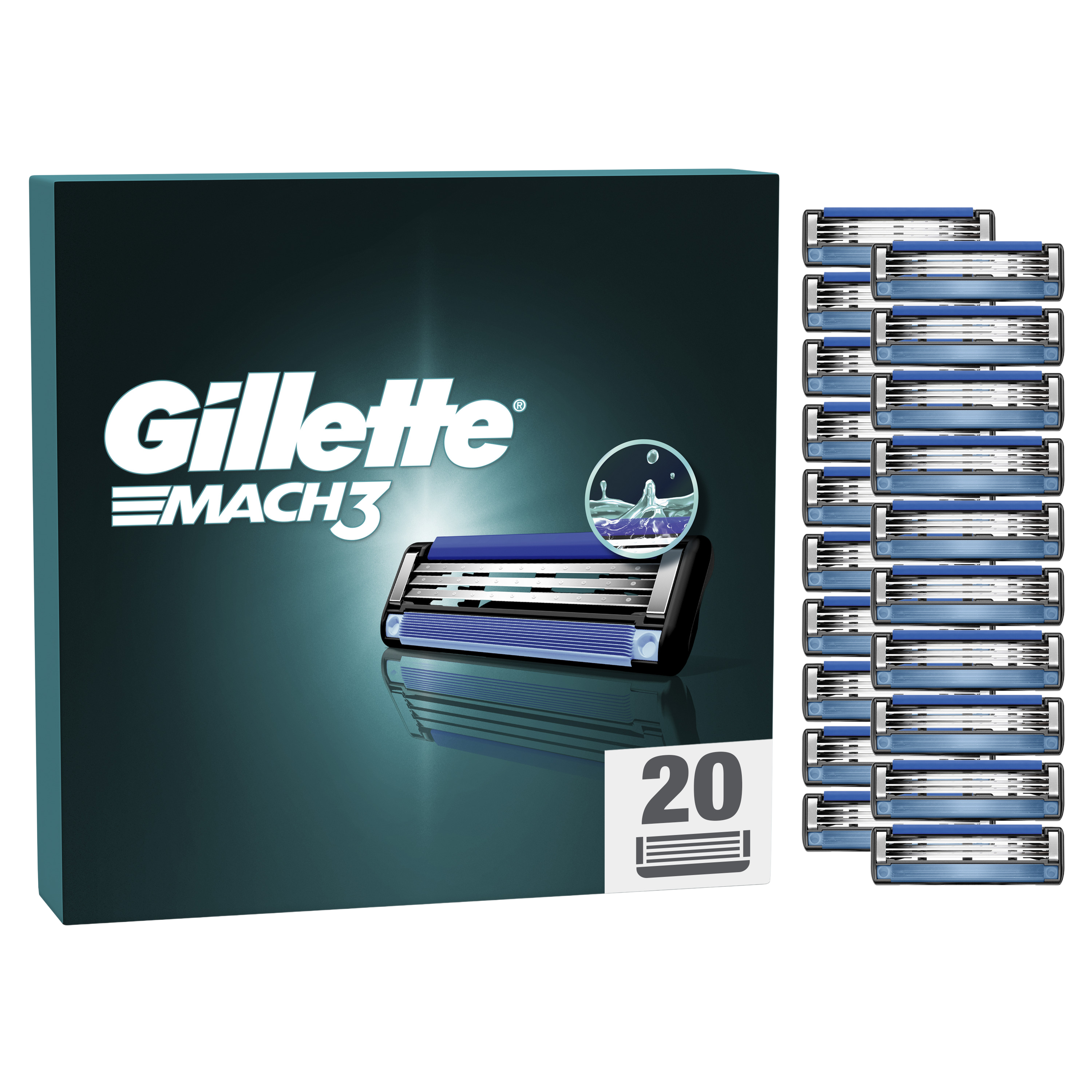 GILLETTE Mach3 náhradne holiace hlavice pre mužov 20 ks