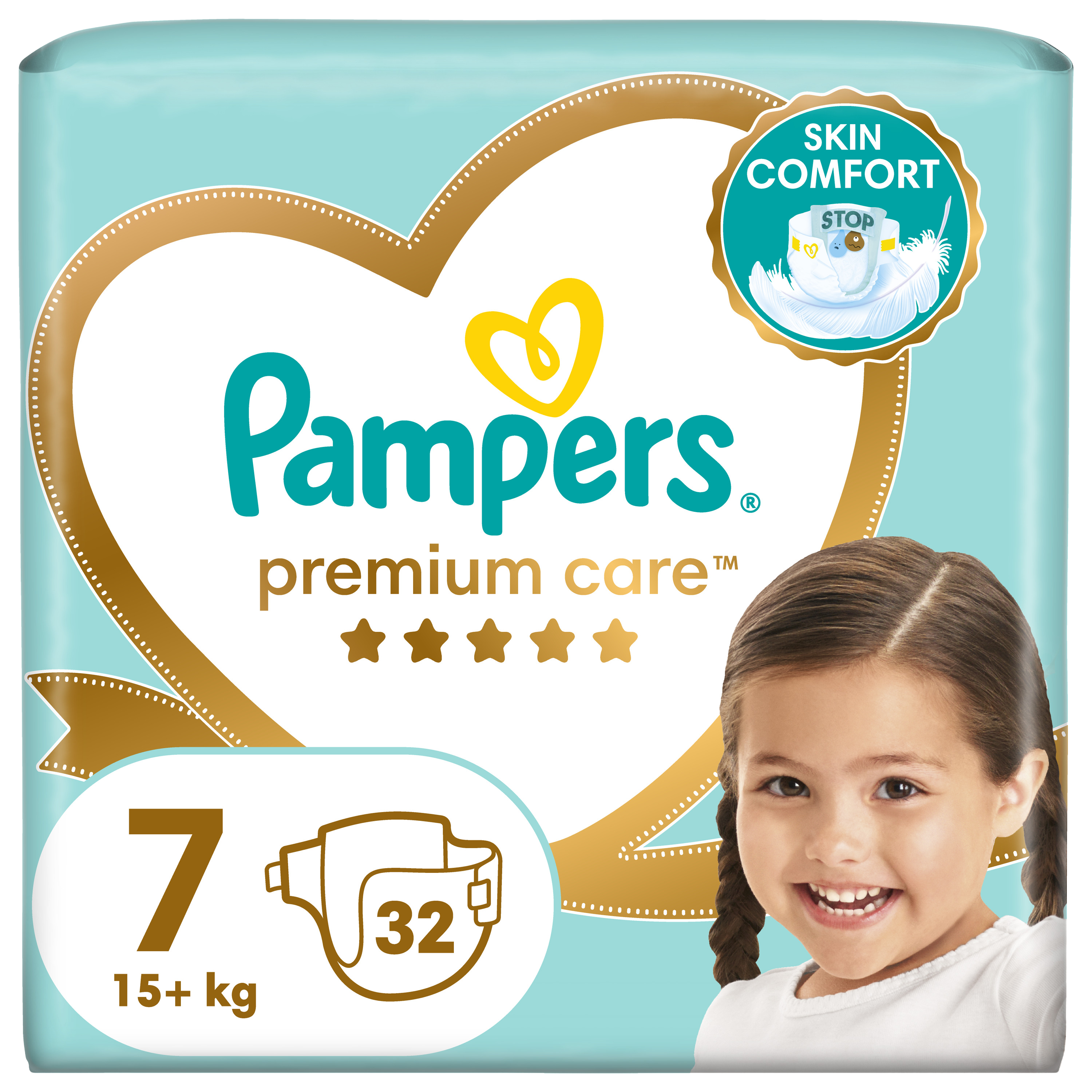 PAMPERS Premium Care velikost 7, 15kg+, 32 ks