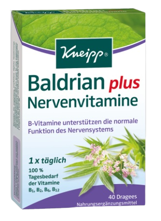 Kneipp Valeriána lekárska Plus dražé s vitamínmi 40 tbl