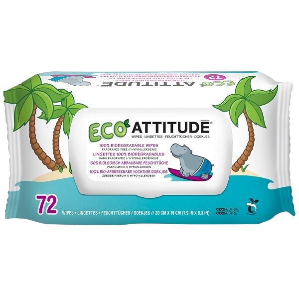 Attitude Vlhčené obrúsky bez vône 72 ks