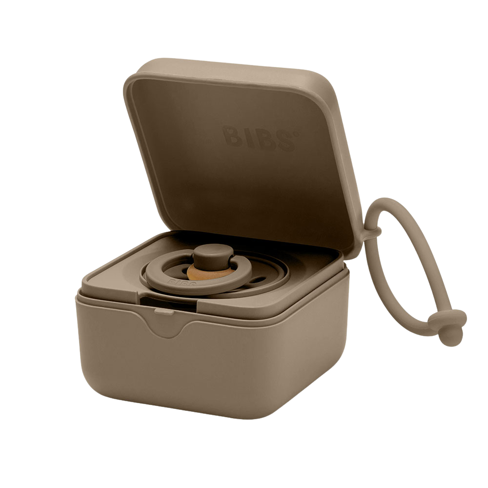 BIBS krabička na dudlíky - Tmavý dub