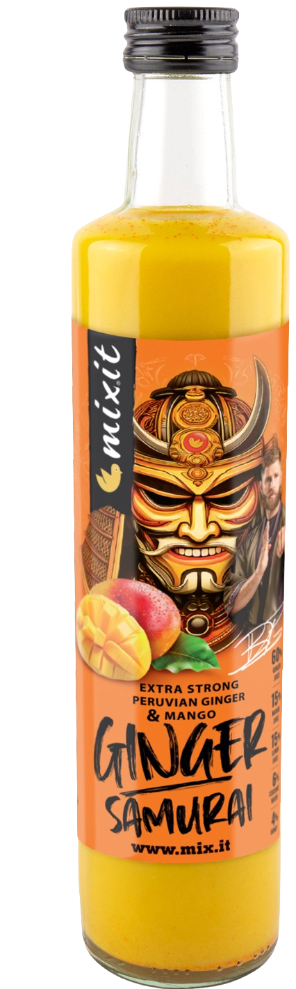 MIXIT Ginger Samurai – Zázvorový nápoj s mangem Jirky Procházky 500 ml