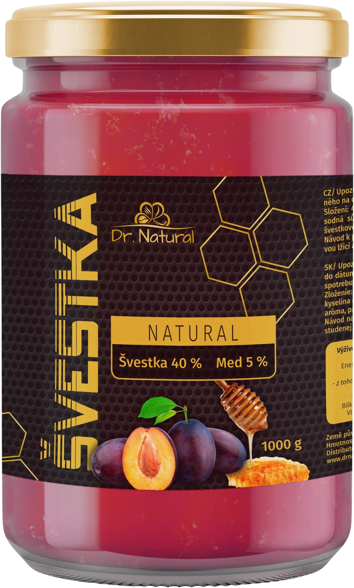 DR.NATURAL Švestka + Med Tea 1000 g