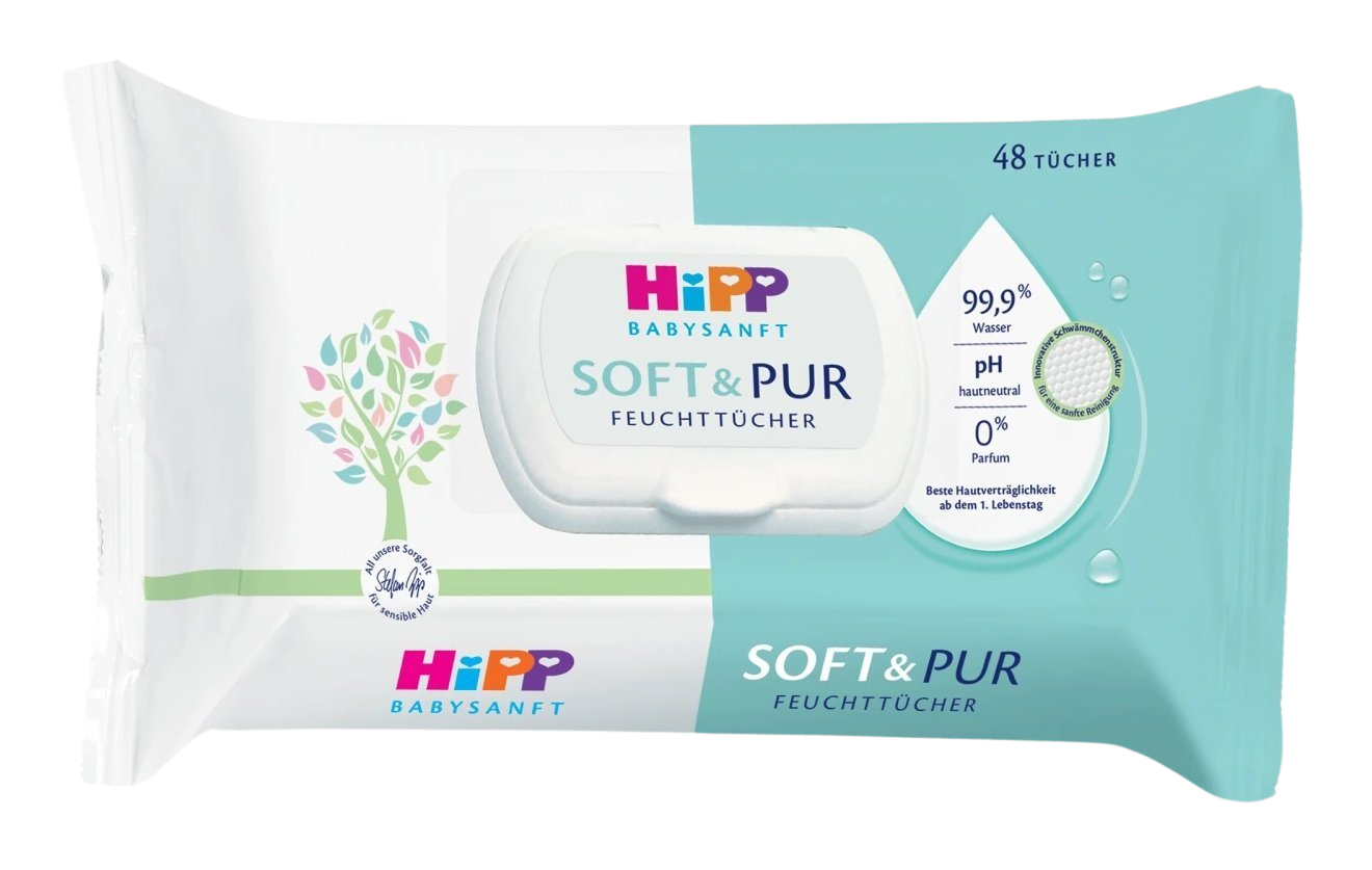 HIPP Babysanft Čistiace vlhčené obrúsky Soft & Pur 48 ks