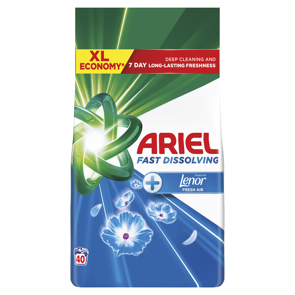 ARIEL Prací prášek, + Touch Of Lenor Fresh Air, 40 praní, 2.2 kg