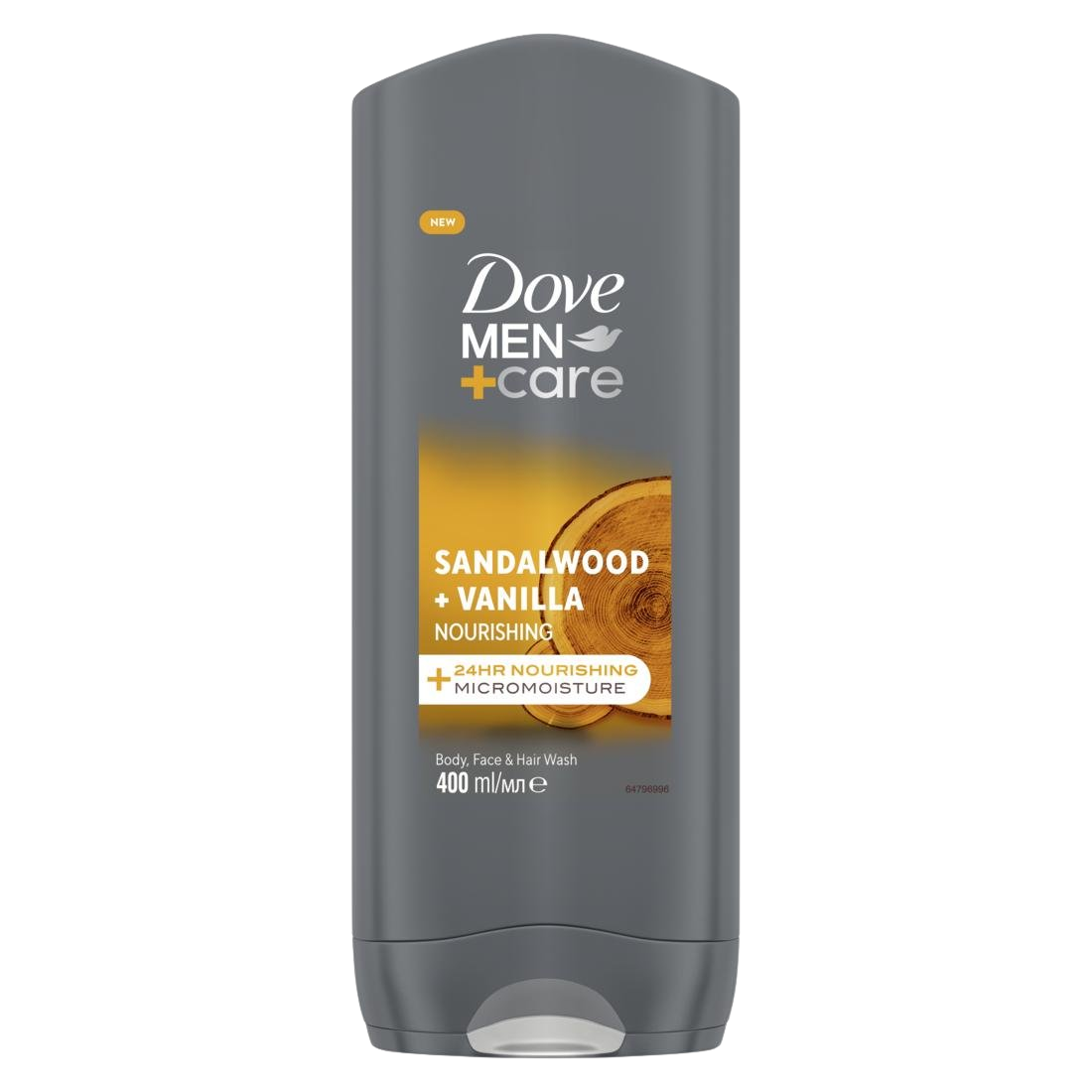 DOVE Men+Care Sandalwood&Vanilla Sprchový gel 3v1 400 ml