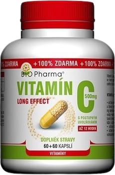 BIO PHARMA Vitamín C 500 mg long effect 60+60 kapsúl