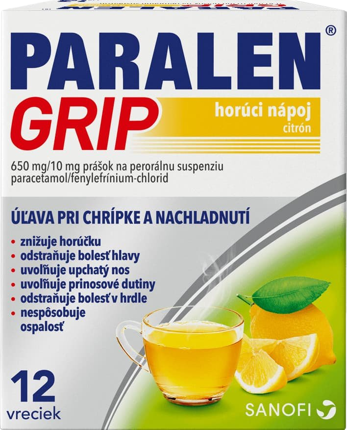 PARALEN Grip Horúci nápoj citrón 12 vrecúšok
