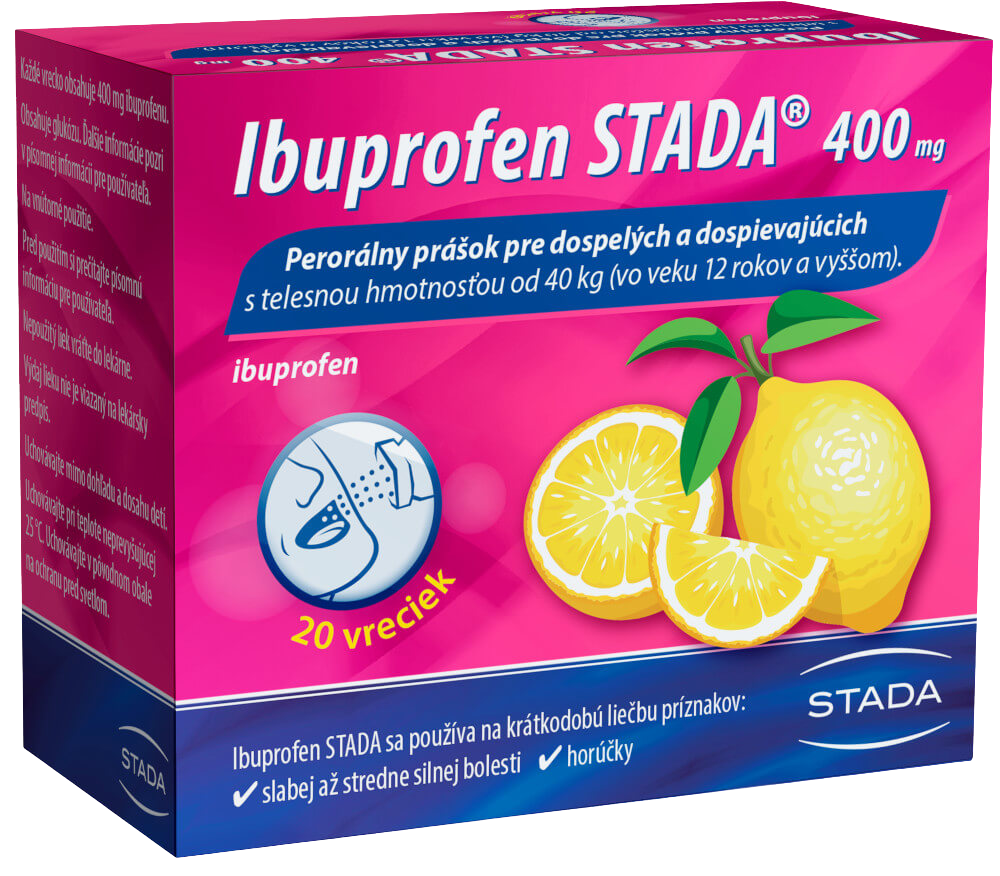 IBUPROFEN Stada 400 mg perorálny prášok 20 ks kúpite na Pilulka.sk