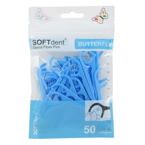 SOFTDENT Dentálne špáradlá s niťou Butterfly 50 ks kúpite na Pilulka.sk