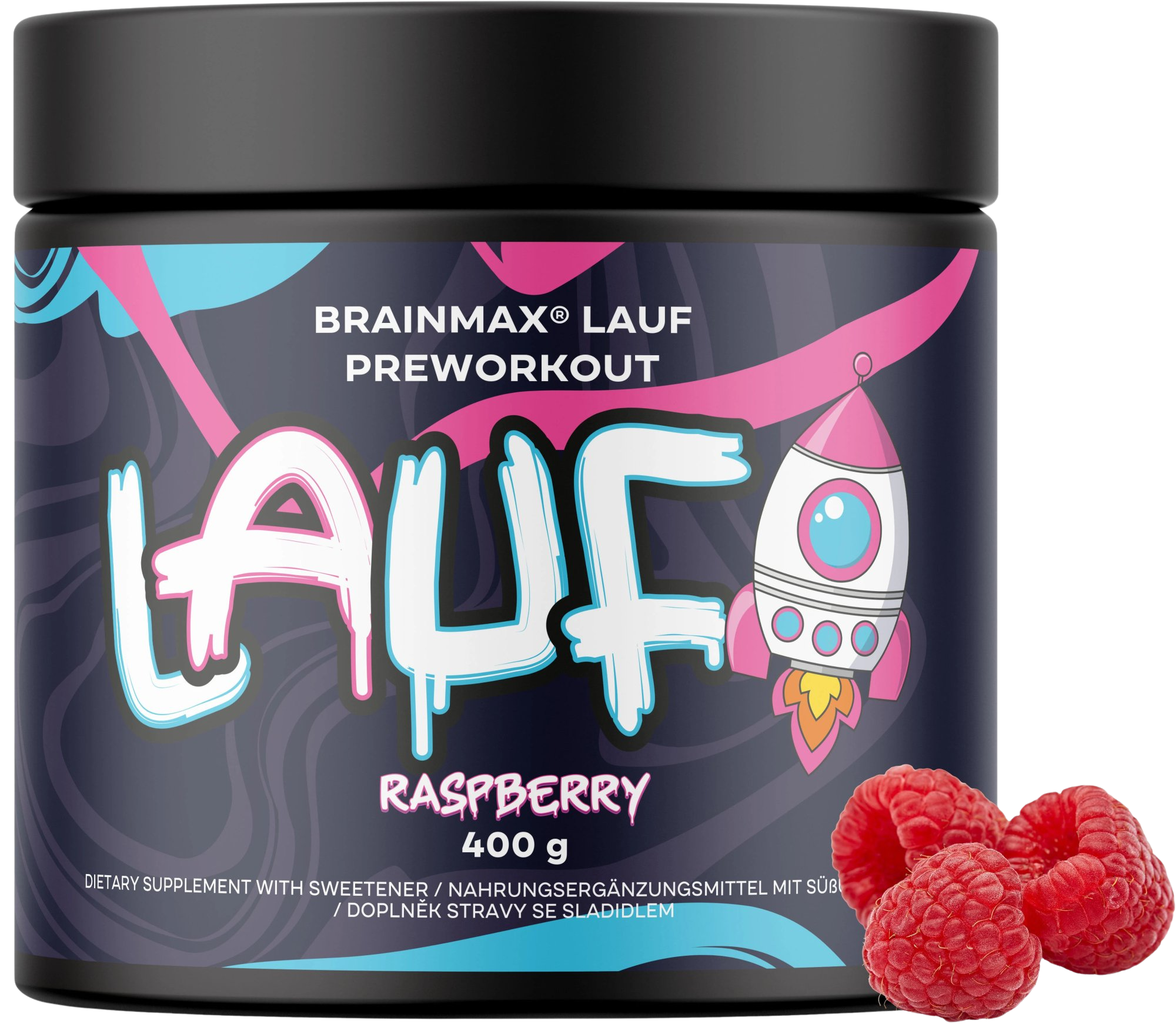 BRAINMAX LAUF Preworkout s kofeinem malina 400 g