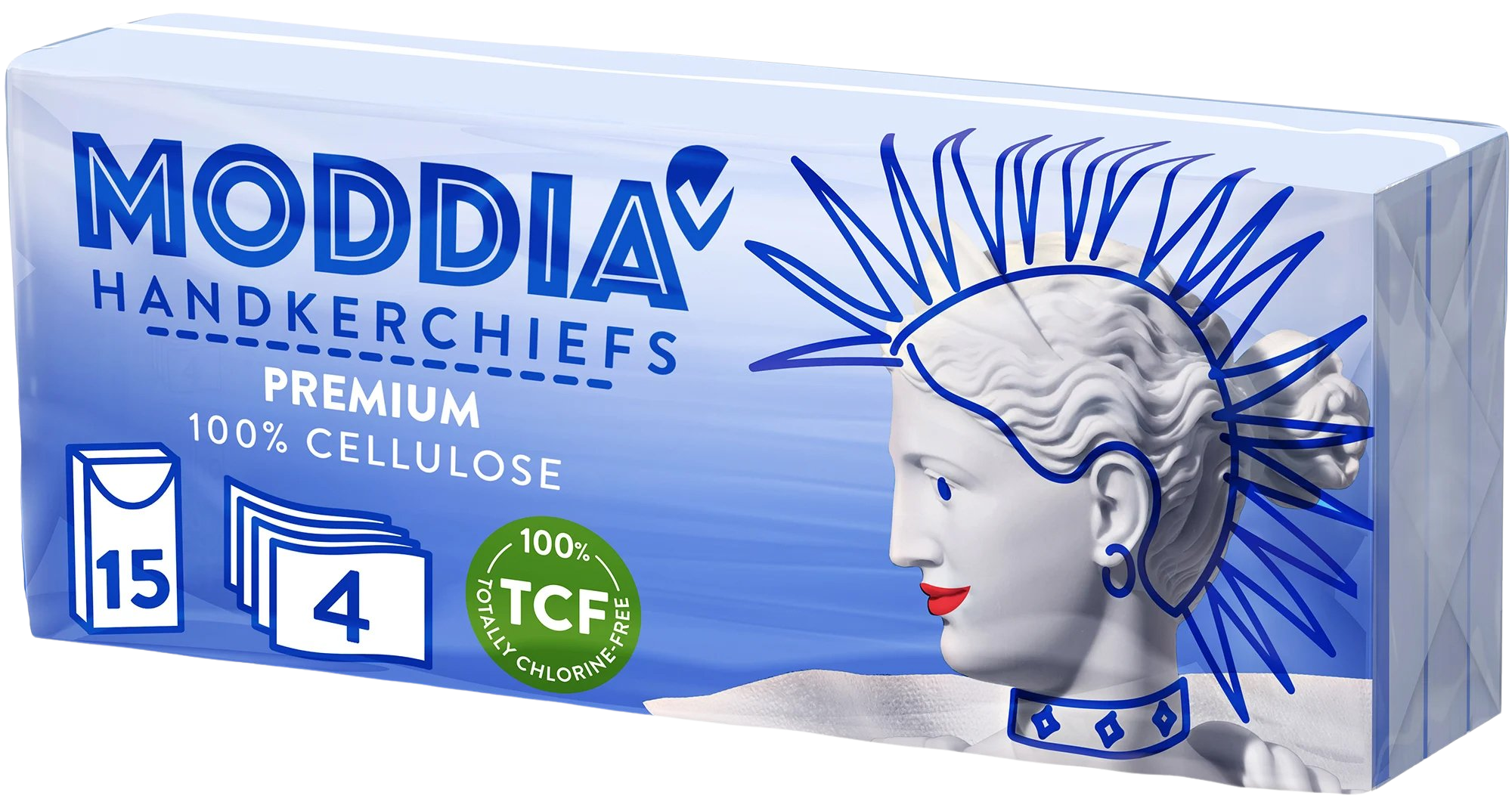 Fotografie MODDIA Papírové kapesníčky v balíčcích 4vrstvé 15 x 10 ks