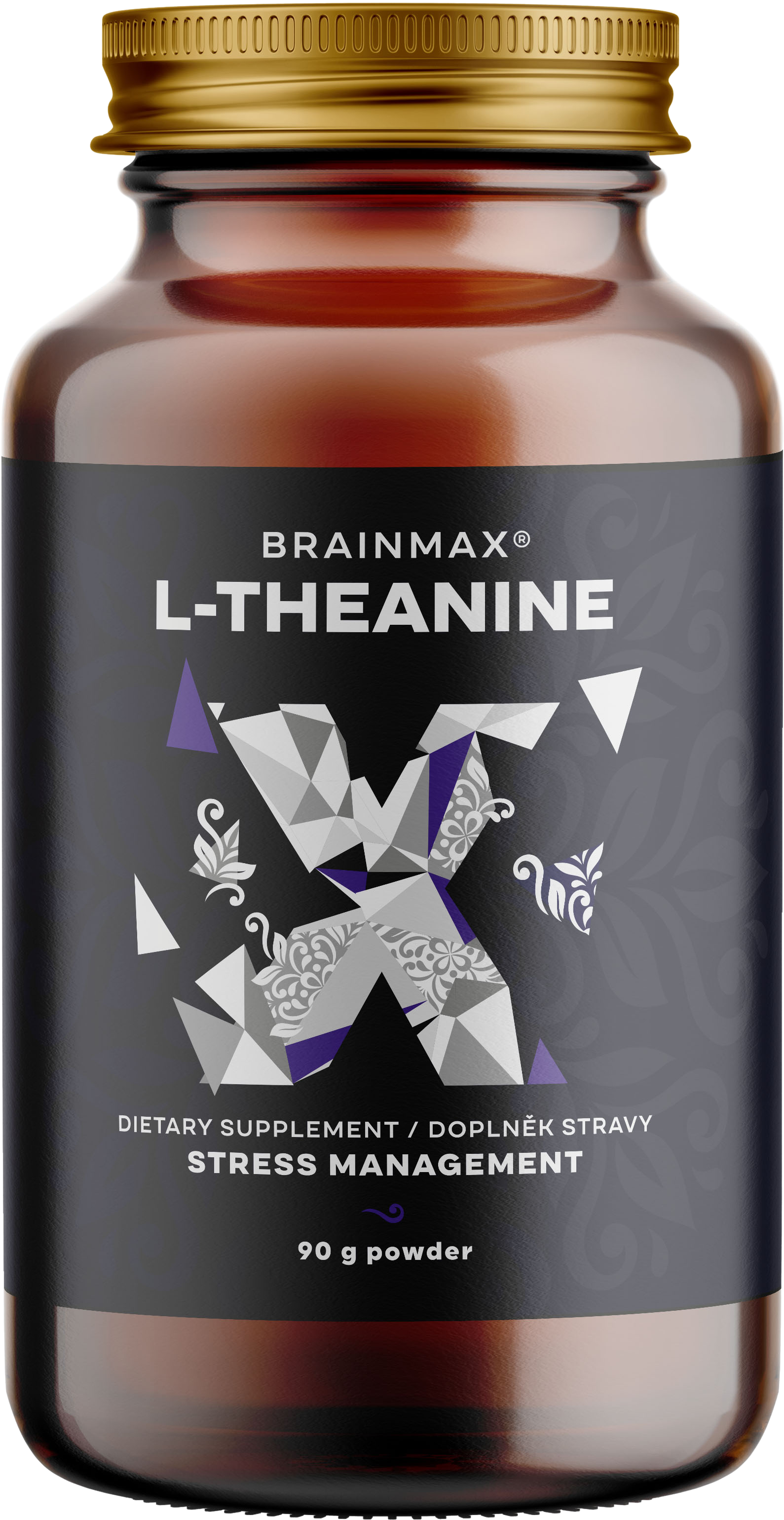 BRAINMAX L-Theanine, L-theanin v prášku 90 g