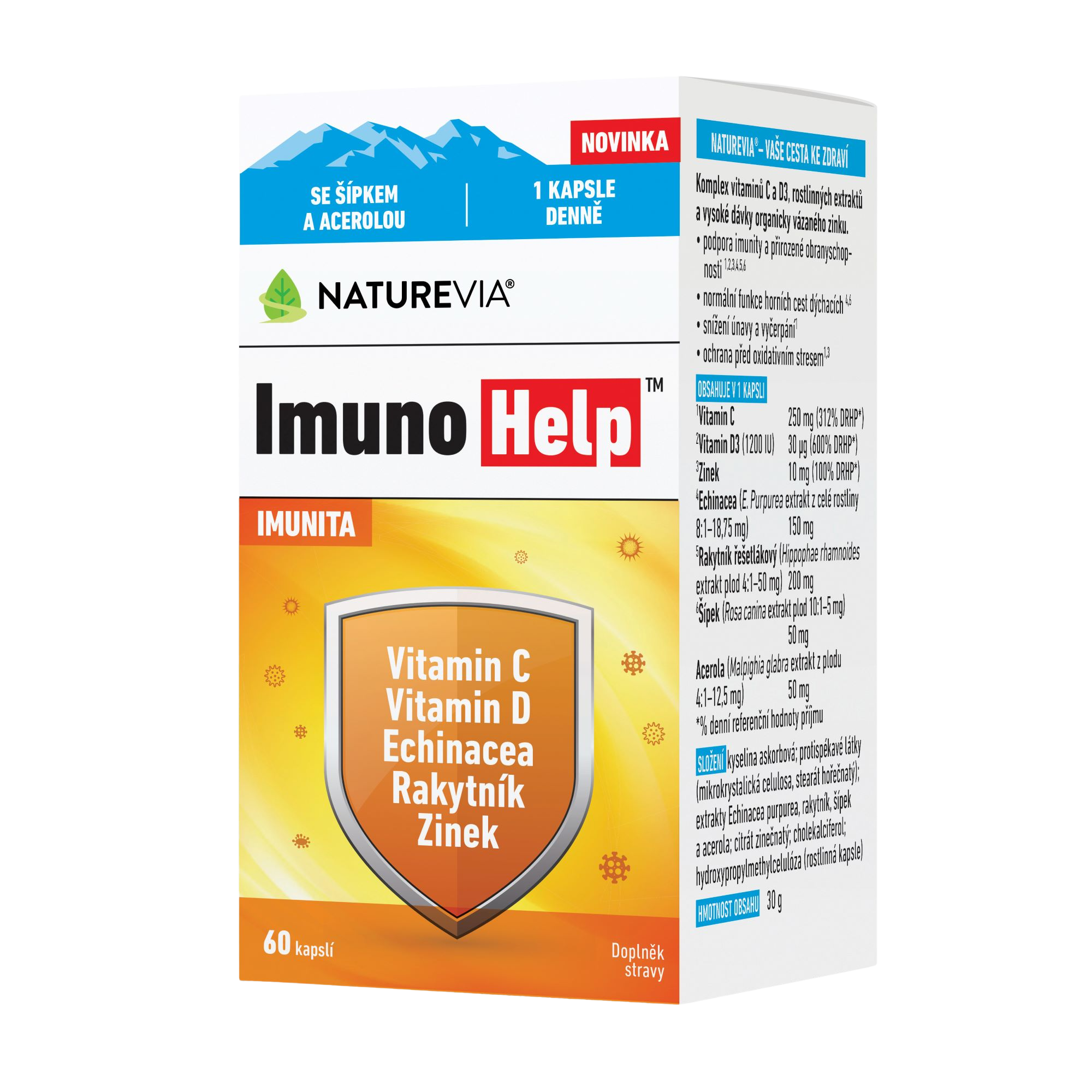 NatureVia ImunoHelp kapsuly na podporu imunitného systému 60 cps kúpite na Pilulka.sk