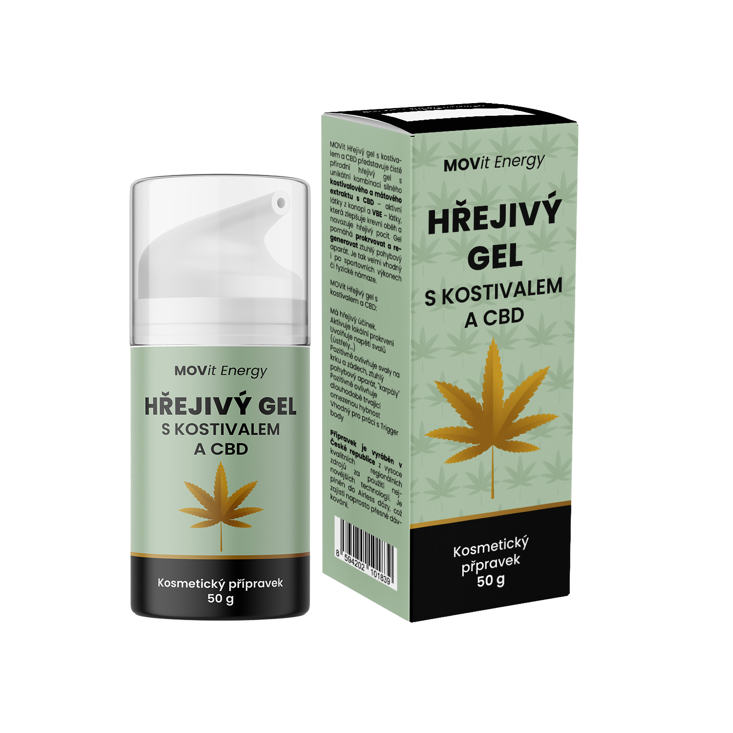 Fotografie MOVIT ENERGY Hřejivý gel s kostivalem a CBD 50 g