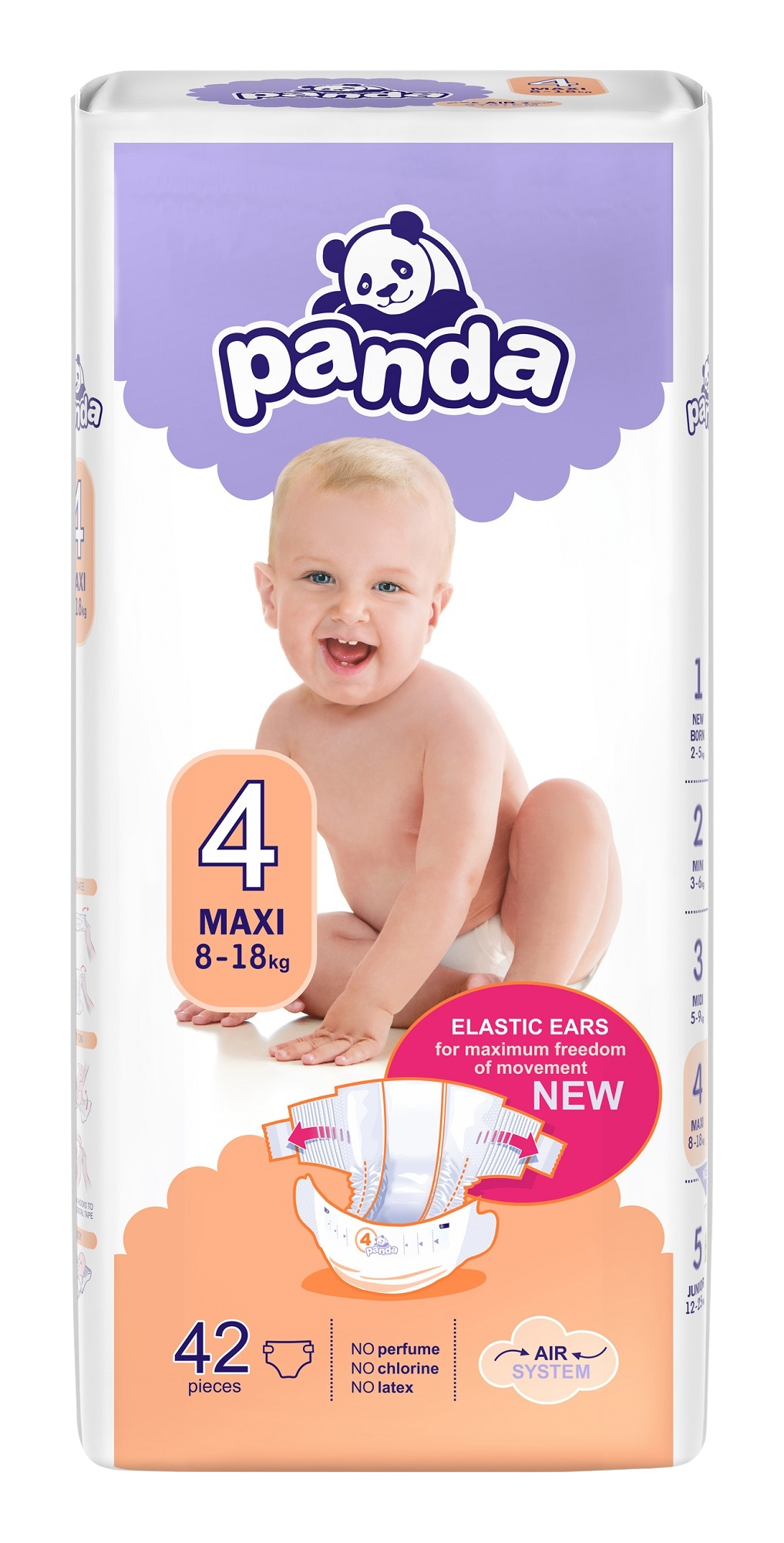 PANDA Maxi Detské plienky 8-18 kg 42 ks