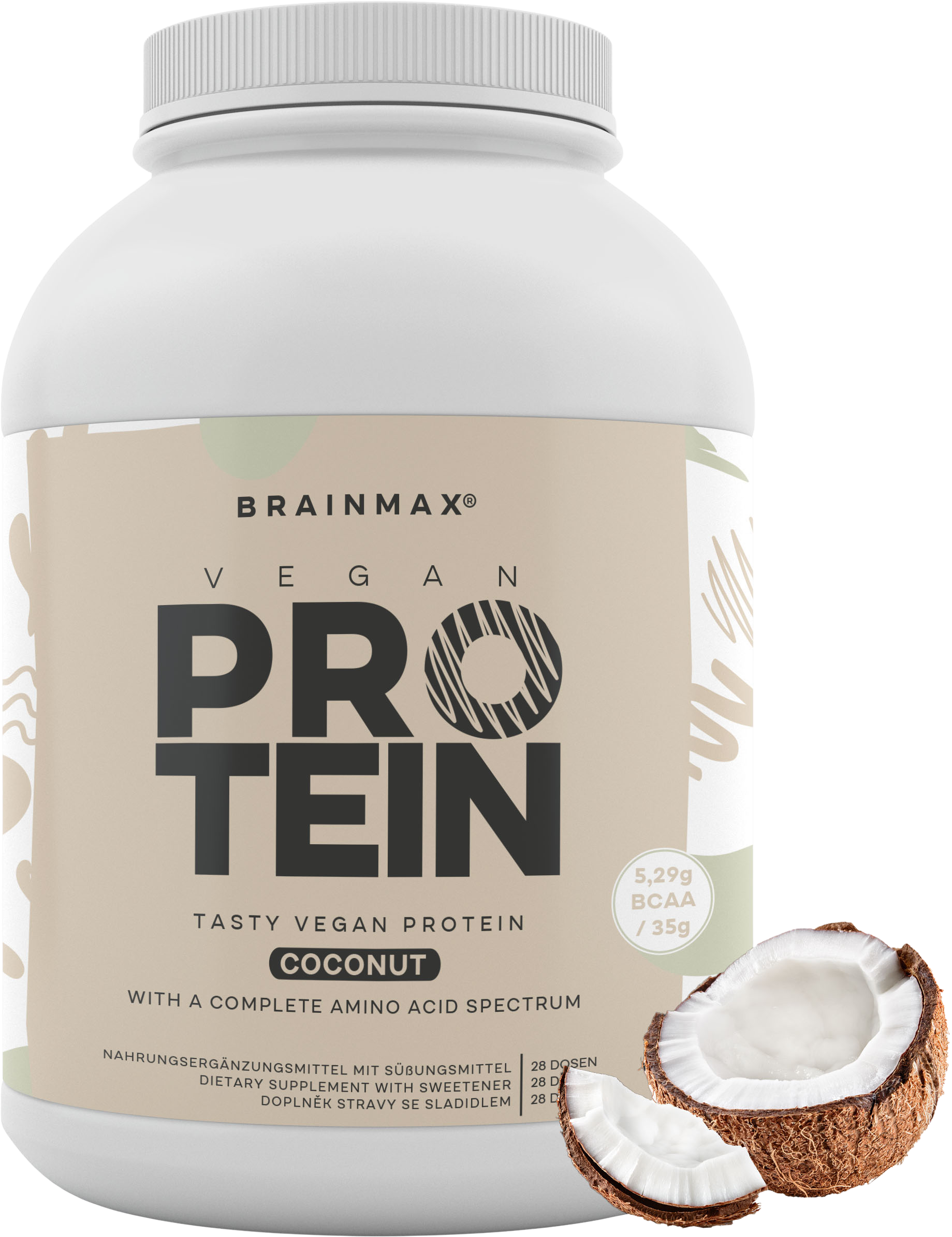 BrainMax Vegan protein Kokos 1000 g koupíte na Pilulka.cz